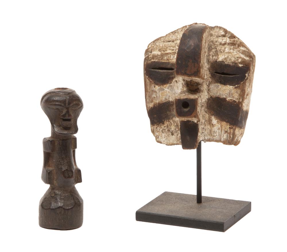 Appraisal: African Songye Kifwebe Maskette and Magic Figure Northern Shaba and