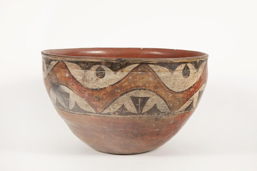 Appraisal: Zia Polychrome Dough Bowl Zia Polychrome Dough Bowl Polychrome Dough