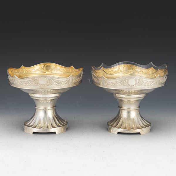 Appraisal: PAIR OF GERMAN SILVER COMPOTES x Otto Wolter German silver