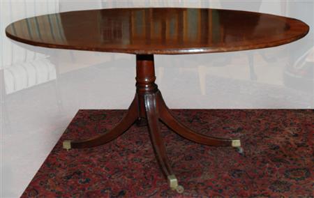 Appraisal: Georgian Style Satinwood Banded Mahogany Breakfast Table Estimate -