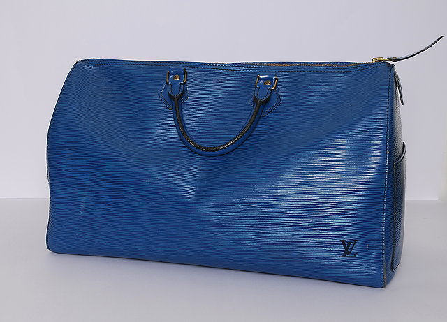 Appraisal: A Louis Vuitton blue Epi leather 'Speedy ' bag two