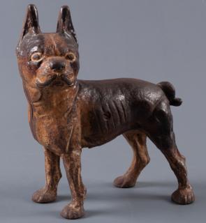 Appraisal: Cast Iron Boston Terrier Door Stop Measures approximately - tall