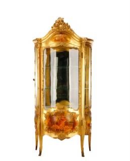 Appraisal: Louis XV Style Vitrine Cabinet Robert Mitchell Robert Mitchell Furniture