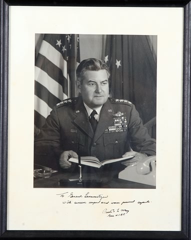 Appraisal: Signed photograph showing LeMay in uniform inscribed below To General