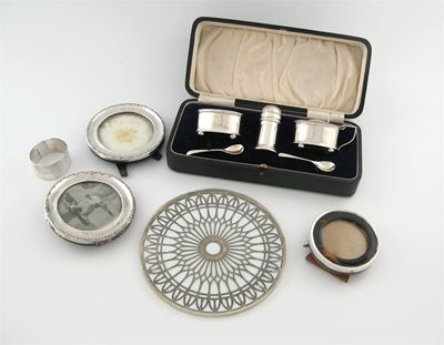 Appraisal: A quantity of silver items including various maker's and dates