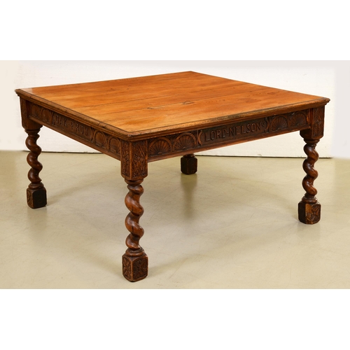 Appraisal: HMS Foudroyant An oak dining table the square top above