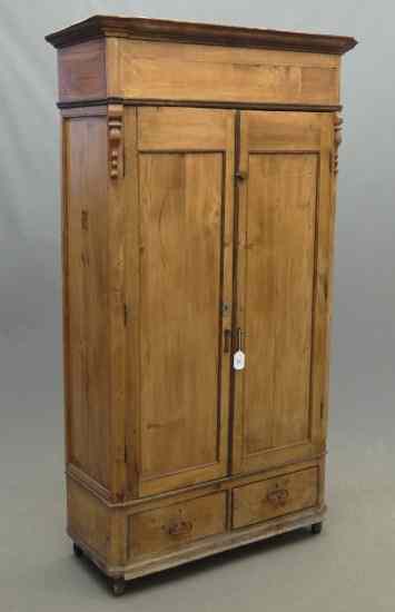 Appraisal: Primitive two door over two drawers cupboard '' W ''