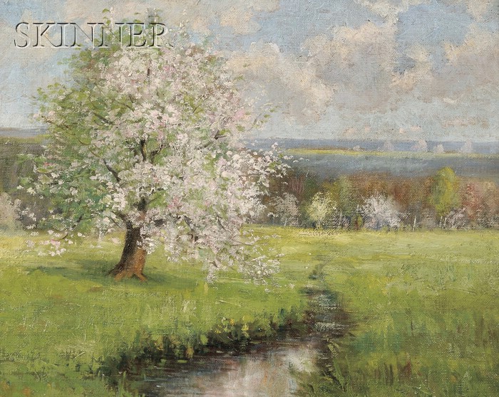 Appraisal: Attributed to Joseph H Greenwood American - Blossoming Trees Unsigned