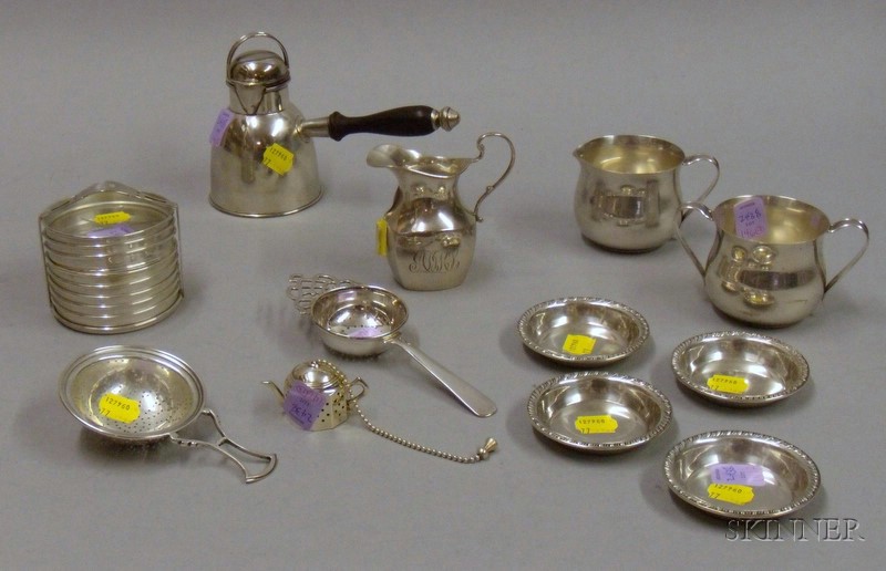 Appraisal: Twelve Small Silver and Silver Plated Table Articles a sterling