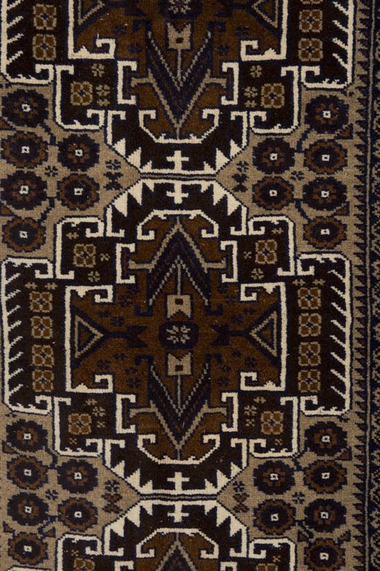 Appraisal: Persian Caucasian Rug Early th century Geometric motifs on brown