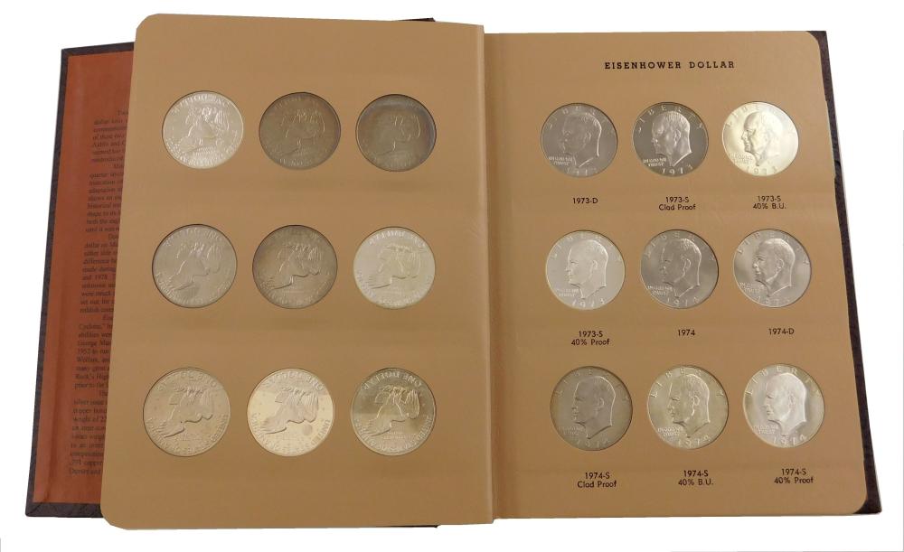 Appraisal: CURRENCY Complete set of Eisenhower dollars in Uncirculated and proof