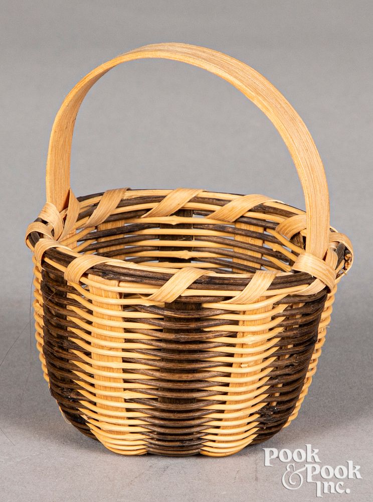 Appraisal: Cherokee Indian miniature woven basket Cherokee Indian miniature woven basket