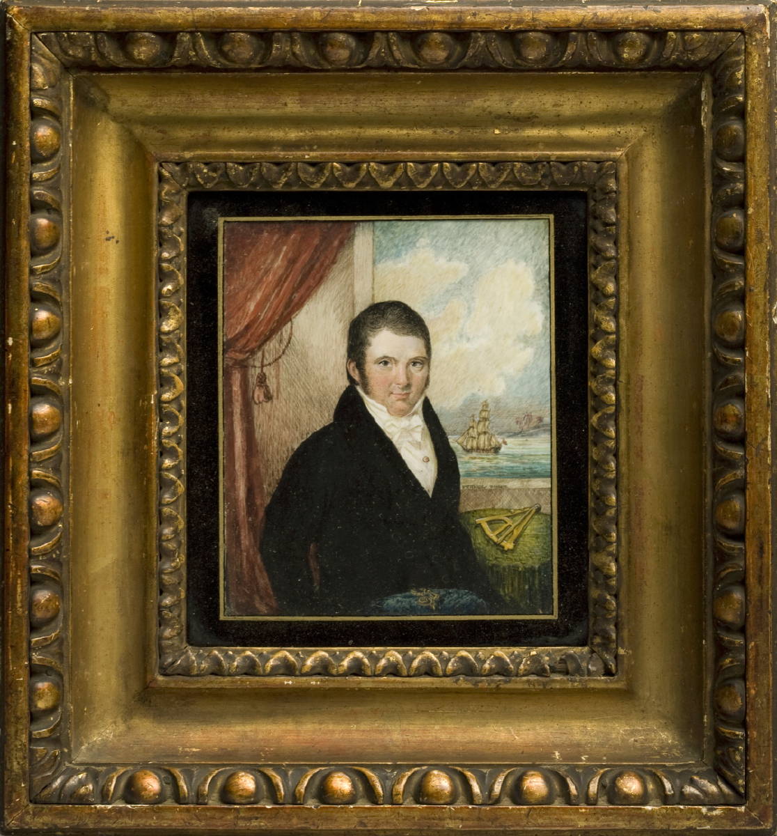 Appraisal: PORTRAIT MINIATURE OF A SEA CAPTAIN EARLY NINETEENTH CENTURY Depicted