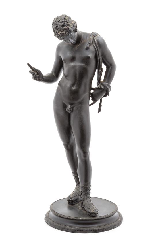 Appraisal: Sale Lot A Continental Bronze Figure of Narcissus after the