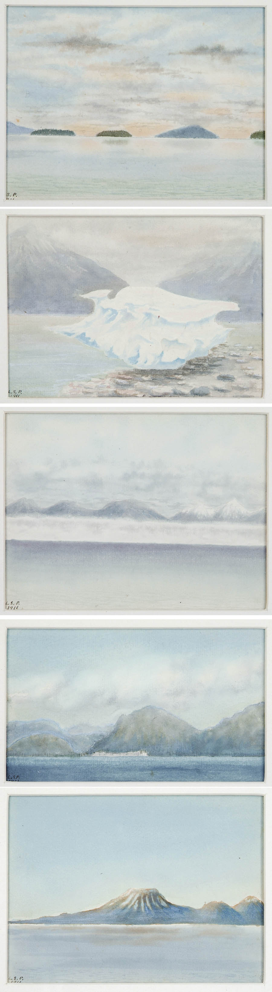 Appraisal: LESTER SHEPARD PARKER American Early th Century FIVE ALASKAN LANDSCAPES