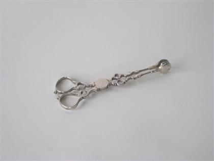 Appraisal: Pair of American silver scissors type sugar tongs william whetcroft