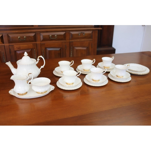 Appraisal: Royal albert Val D'or tea service white gilt highlighted approx