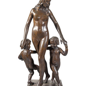 Appraisal: Charles Andrew Hafner American - Mother with Two Children bronze