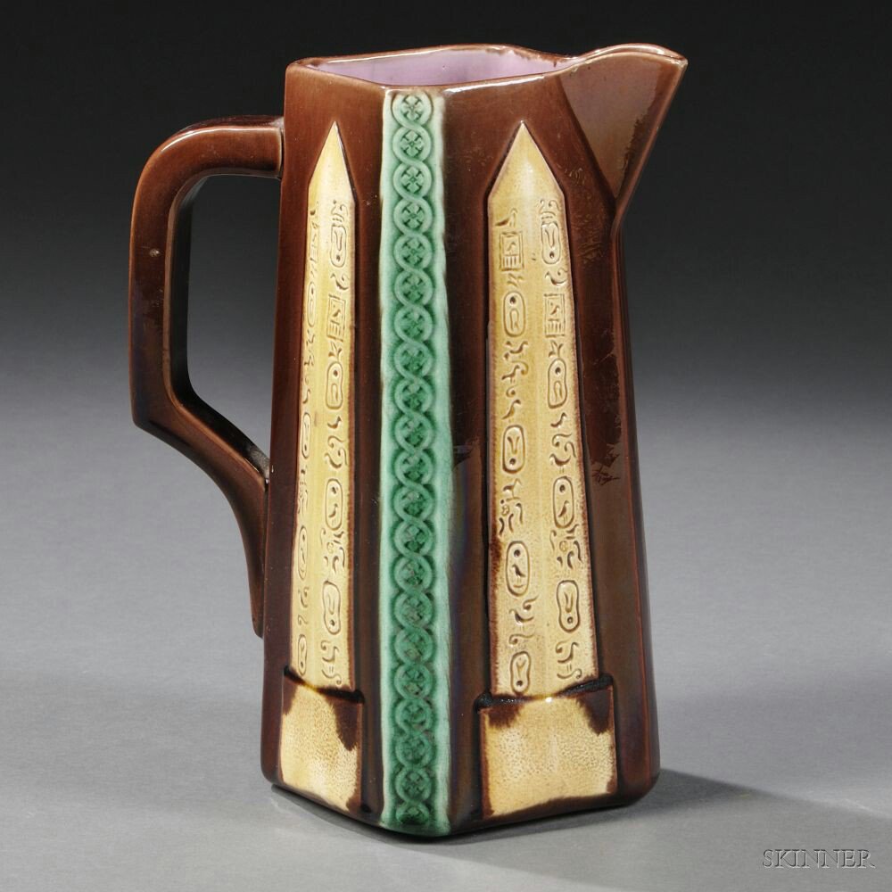 Appraisal: American Majolica Pitcher Commemorating the Installation of Cleopatra's Needle in