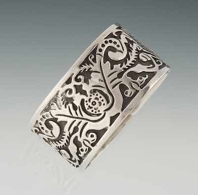 Appraisal: A Mexican Sterling Silver Cuff Bracelet Sterling silver cuff bracelet