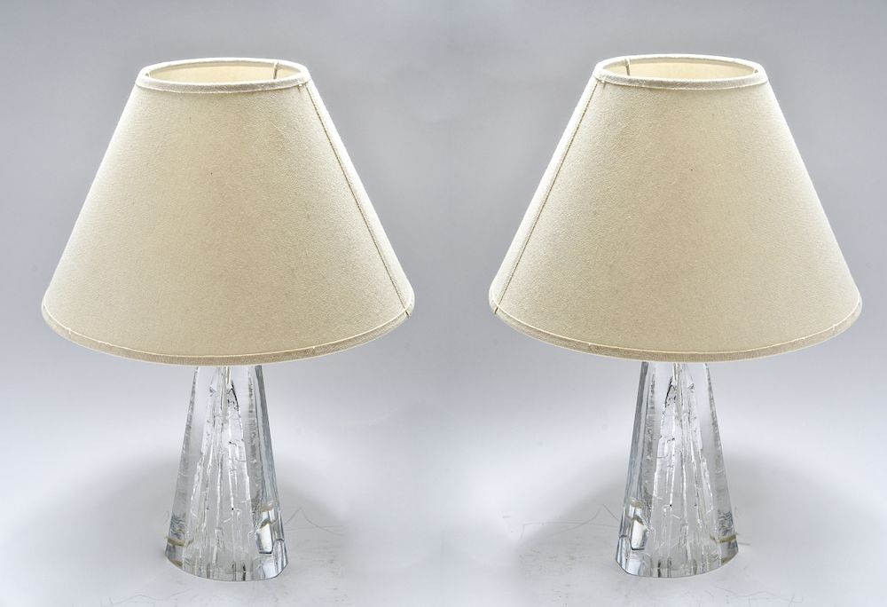 Appraisal: Daum France Art Glass Table Lamps Pair Daum France art