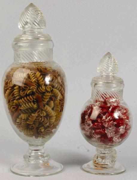 Appraisal: Lot of Early Glass Display Jars Description Both with matching