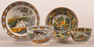 Appraisal: Two Salopian Soft Paste China Cups and Saucers st Robin