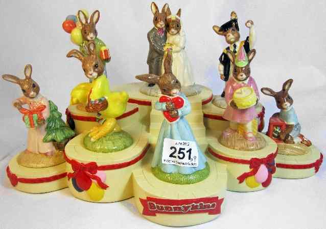 Appraisal: Royal Doulton Bunnykins Figures Easter Parade Christmas Morning Love Heart