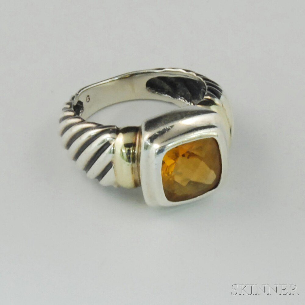 Appraisal: David Yurman Sterling Silver kt Gold and Citrine Ring composed