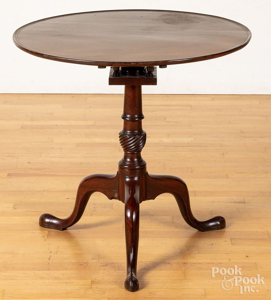 Appraisal: George II mahogany tea table ca George II mahogany tea