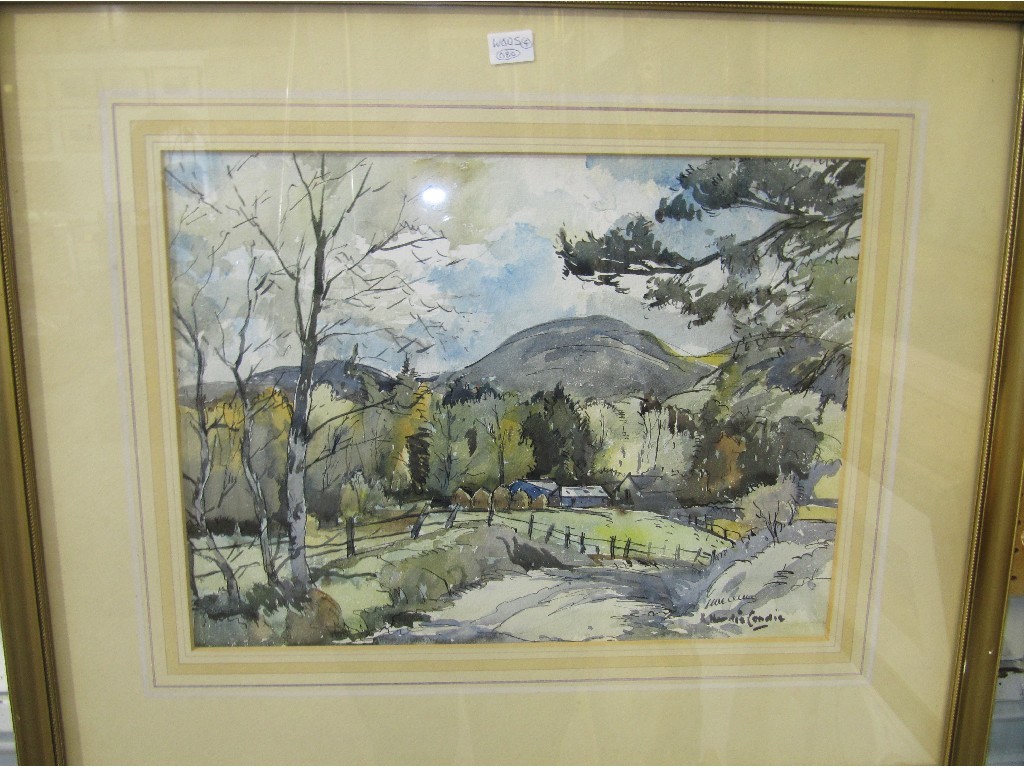 Appraisal: R HARDIE CONDIE Watercolour 'Autumn Glen Esk Angus' signed recto