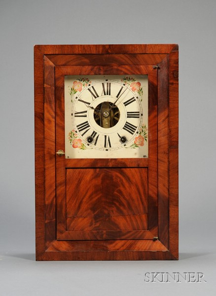 Appraisal: Mahogany Beveled Front Shelf Clock by E C Brewster Bristol