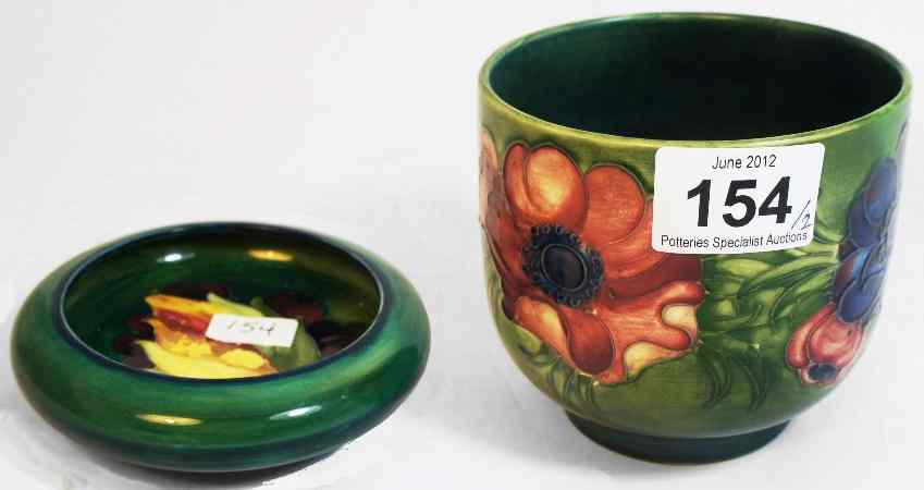 Appraisal: Moorcroft Planter decorated in the Anemone in Green height cm