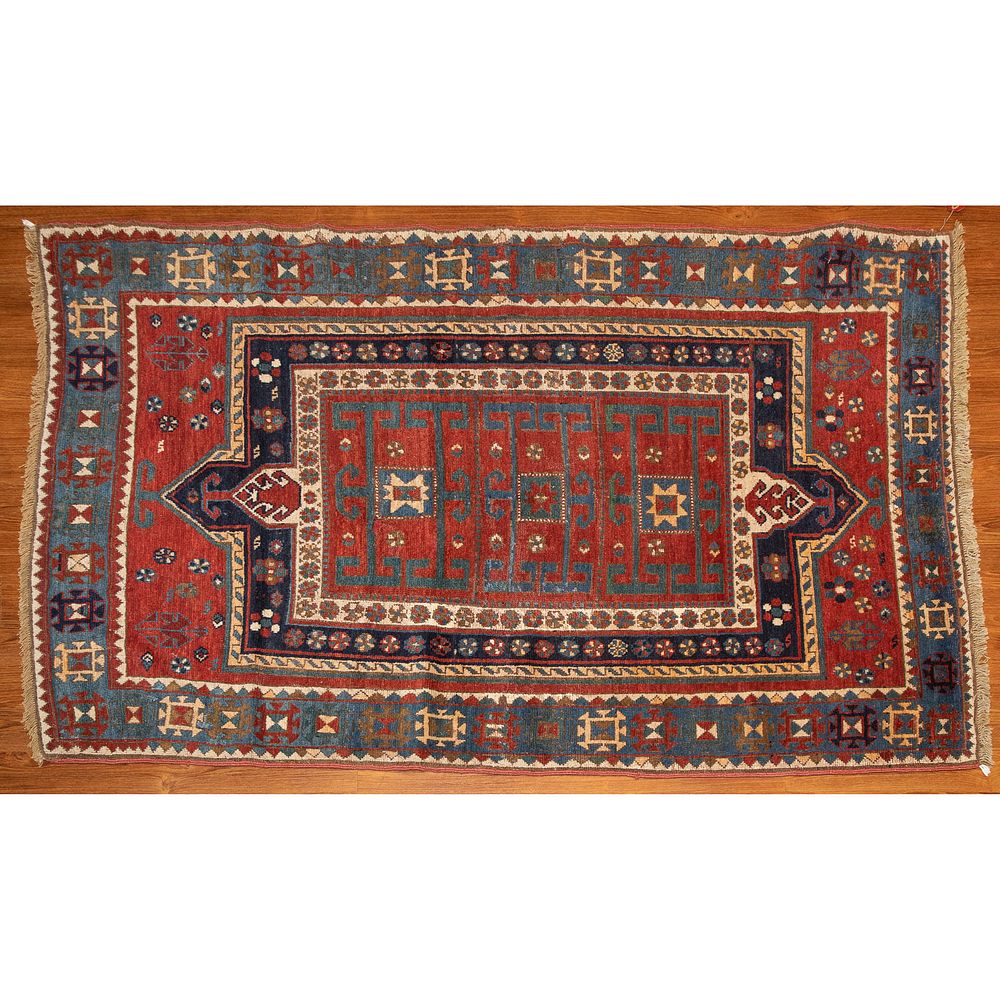 Appraisal: Antique Kazak Double Prayer Rug Persia x First quarter- th