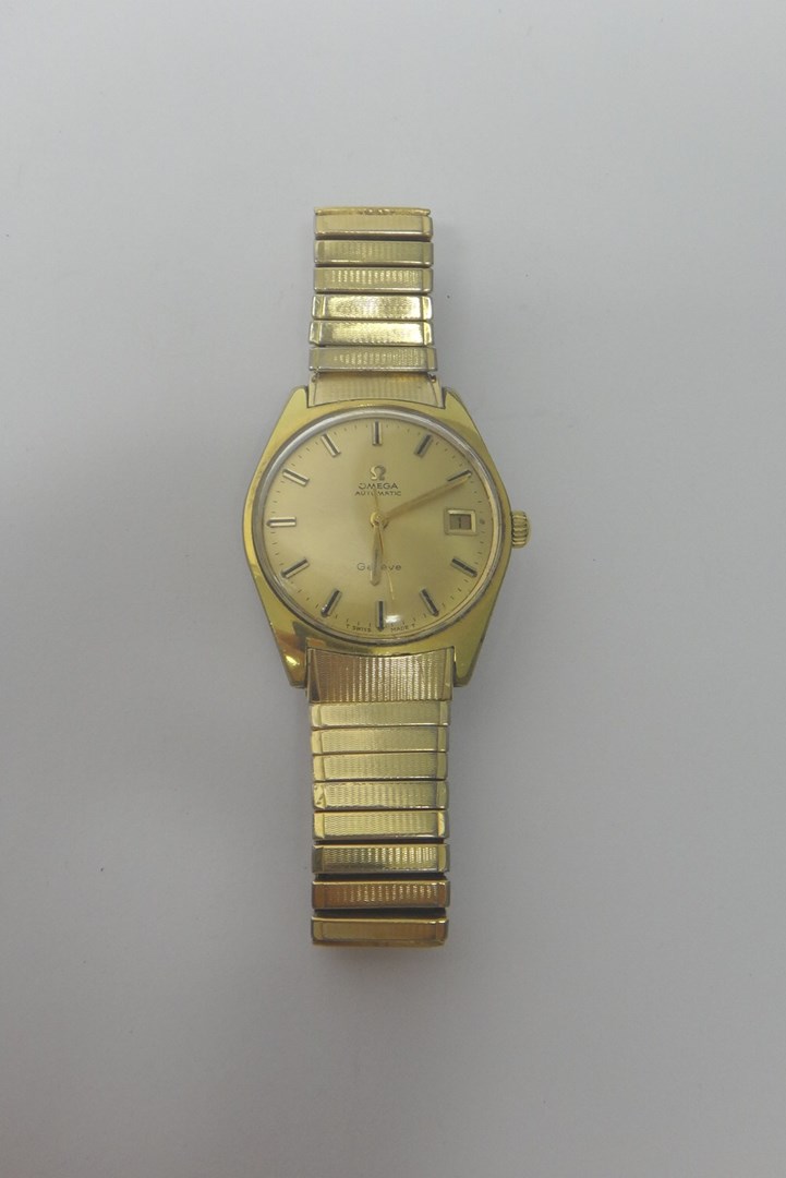 Appraisal: A gentleman's gilt metal fronted and steel backed Omega Automatic