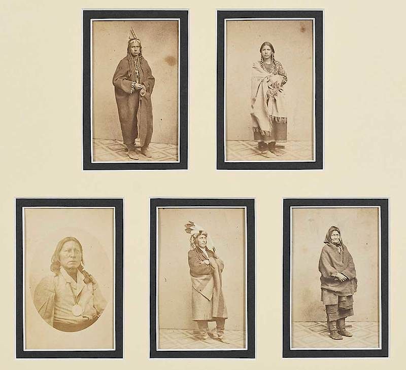 Appraisal: Five Native American Cartes de Visite late th century four