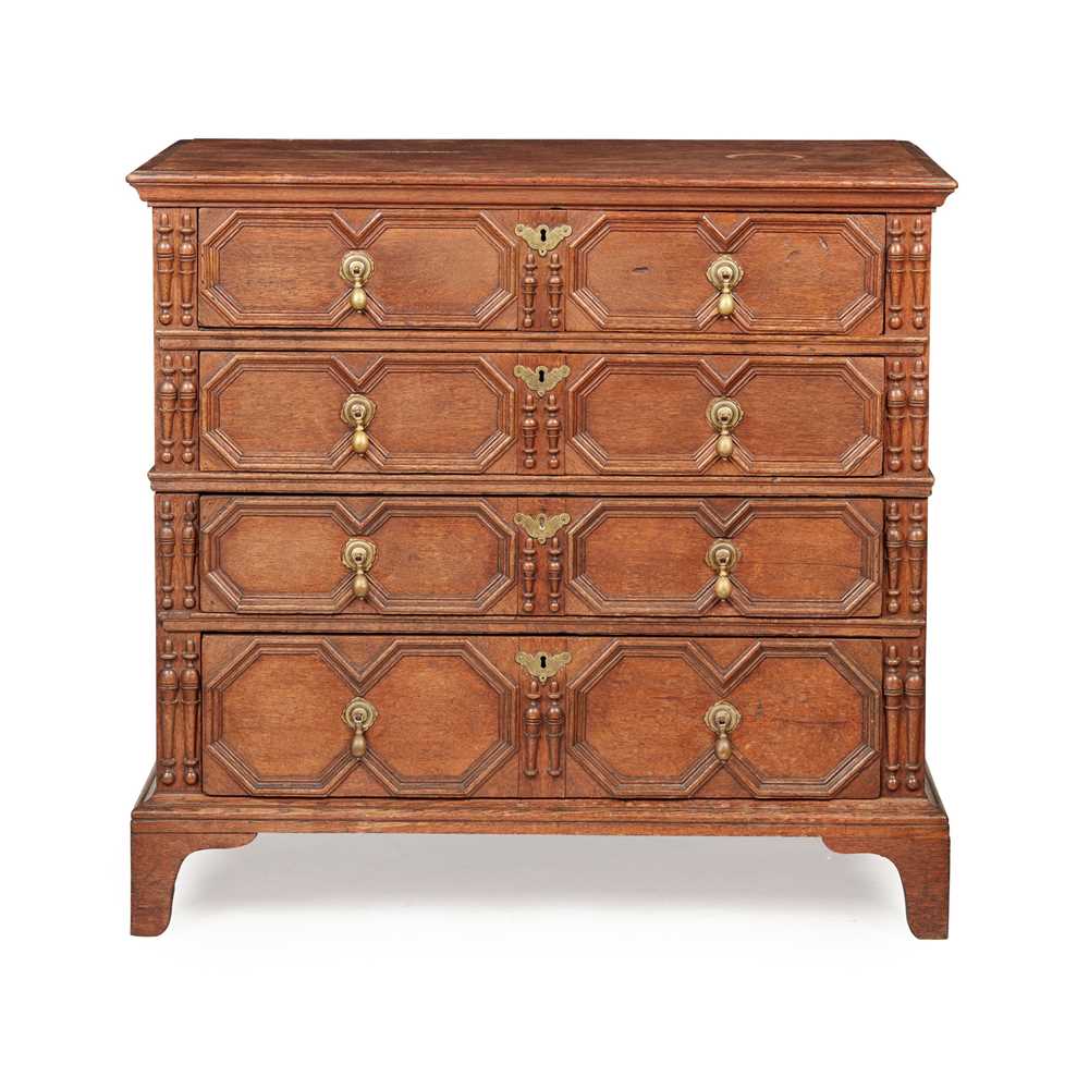 Appraisal: WILLIAM AND MARY OAK CHEST OF DRAWERS LATE TH CENTURY