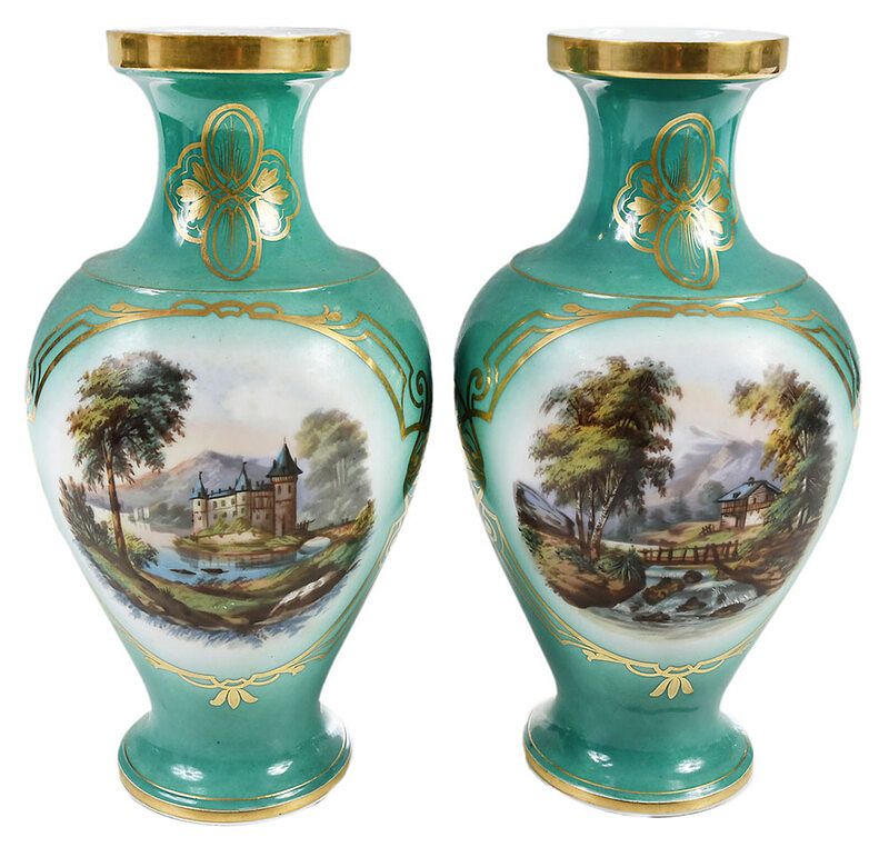 Appraisal: Pair of French Sevres Style Porcelain Vases French th century