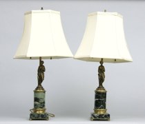 Appraisal: Pair of Figurative Lamps The identical pair of figurative lamps