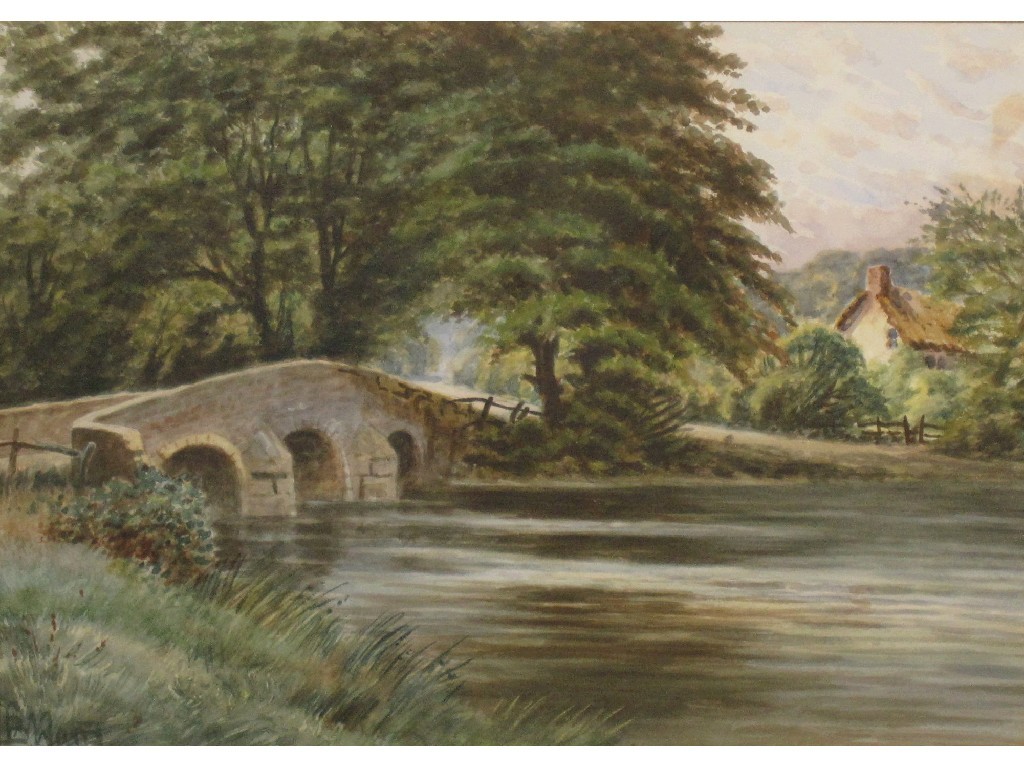 Appraisal: Watercolour river scene signed Watts lower left