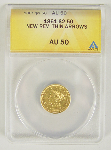 Appraisal: Libery Head Gold Coin ANACS certified and graded AU new