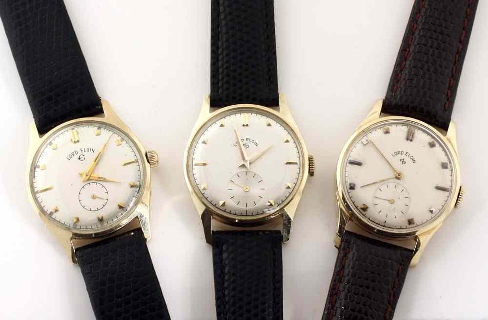 Appraisal: WRISTWATCHES - Lot of K yellow gold round head Lord