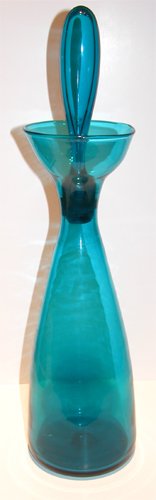 Appraisal: Artist Blenko Glass Company Title Aqua Blenko Glass Decanter with