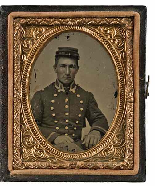 Appraisal: Mount Vernon Guards Virginia Militiaman Ninth Plate Ruby Ambrotype A