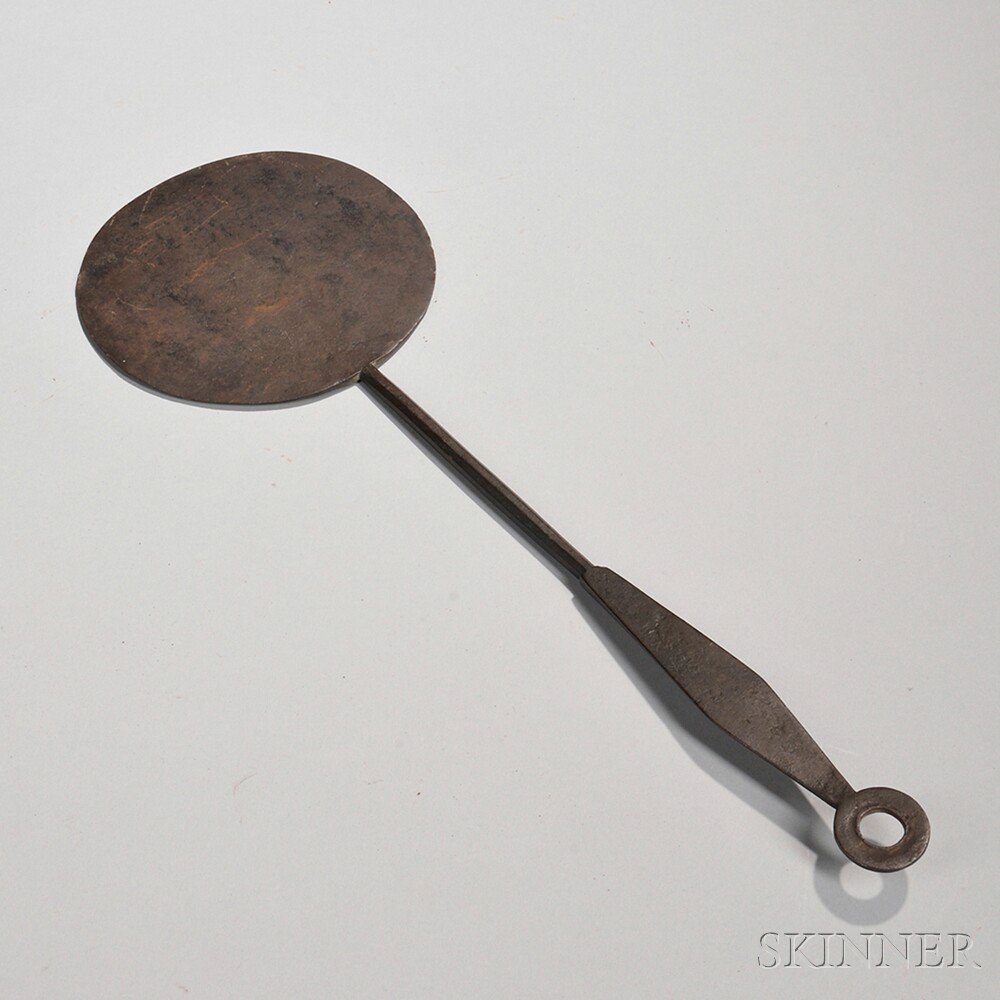 Appraisal: Wrought Iron Round Spatula America late th early th century