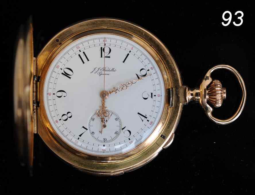 Appraisal: Fine Gustave Badollet k Gold Minute Repeater Chronograph Pocket Watch