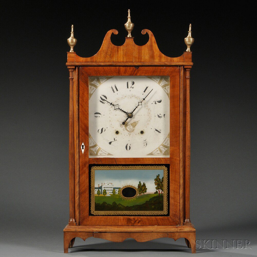 Appraisal: Bishop Bradley Pillar and Scroll Shelf Clock Watertown Connecticut c