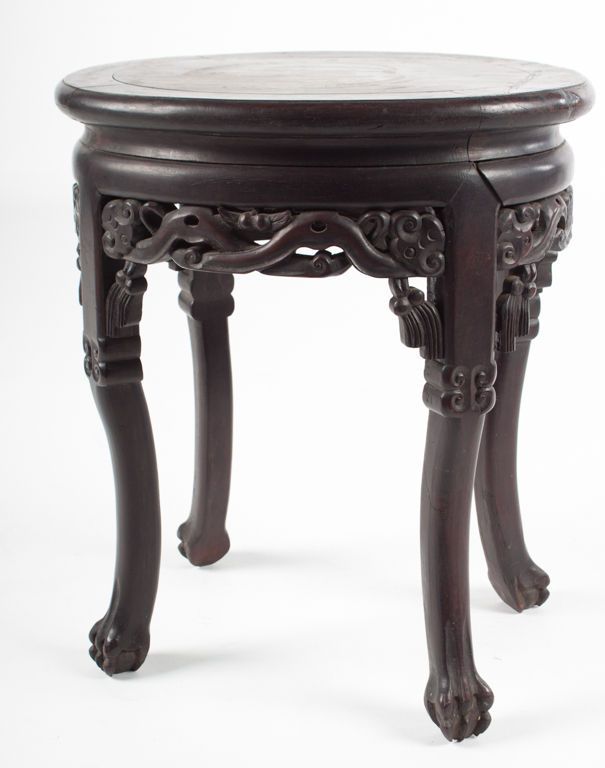 Appraisal: Chinese Export carved rosewood plant stand late th century in