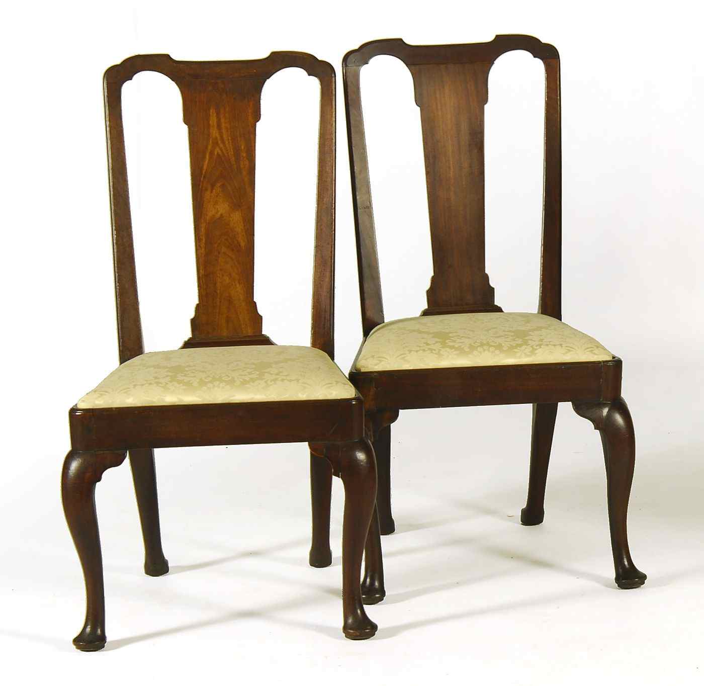 Appraisal: PAIR OF ANTIQUE ENGLISH GEORGIAN SIDE CHAIRSMid- th CenturyIn mahogany