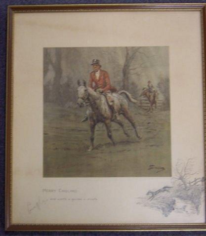 Appraisal: Charles Johnson Payne Snaffles Merry Englandsigned artist's proof lithographwith inscription